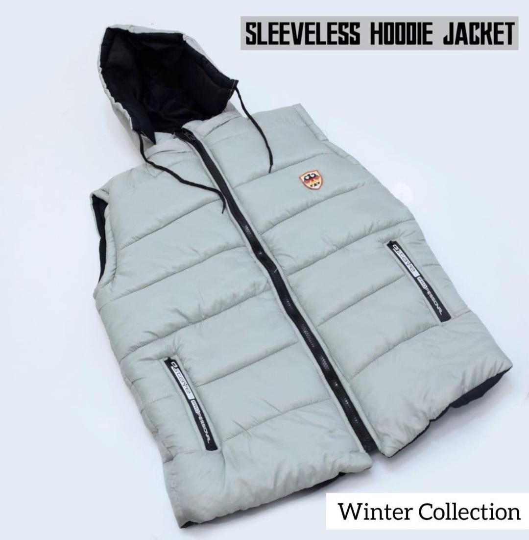 Men's Parachute Sleeveless Jacket - 1 Pc Hooded Neck Design