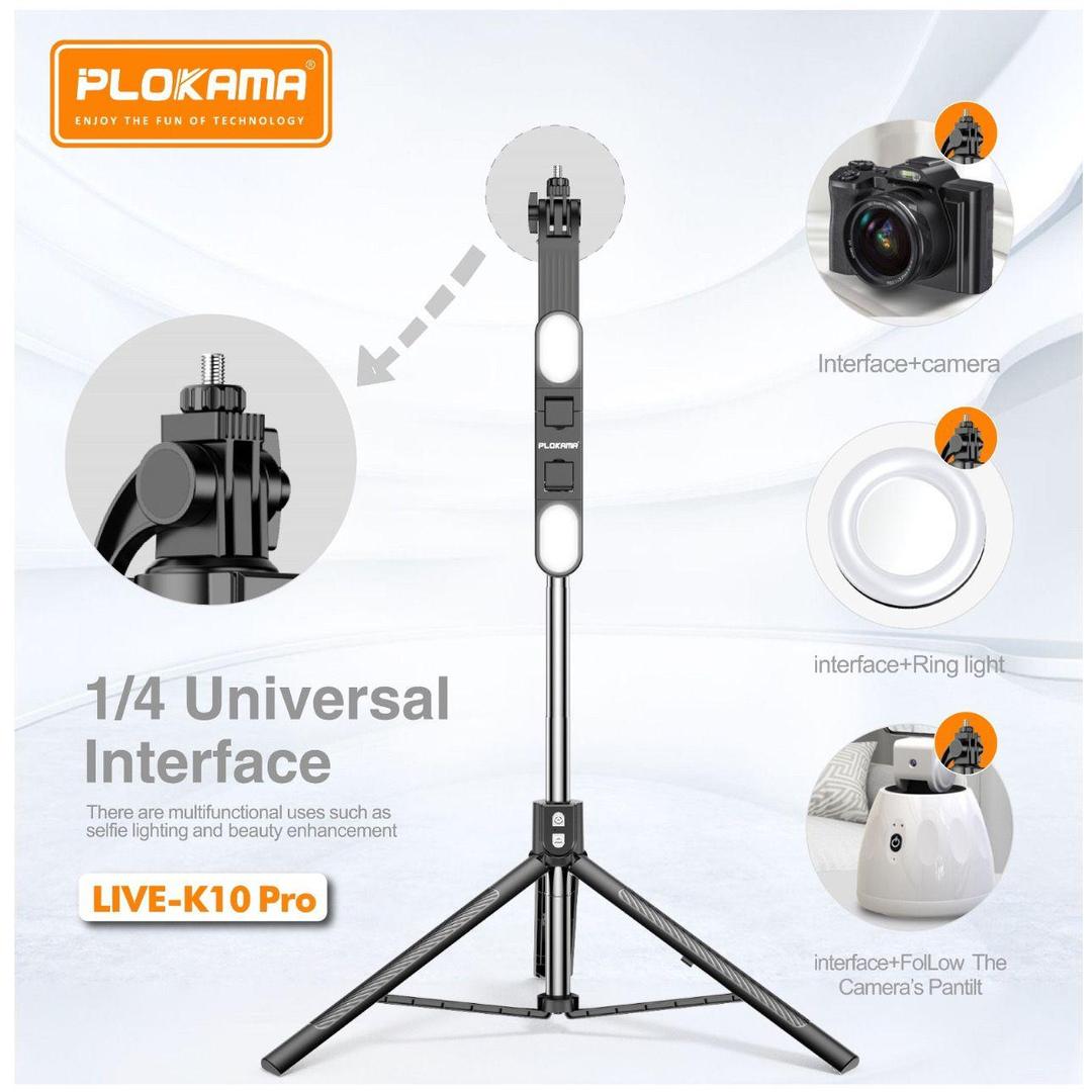 Live K10 PRO 6.5ft Tripod Stand with Ring Light, Bluetooth, Selfie Stick, DSLR/Mobile Stand