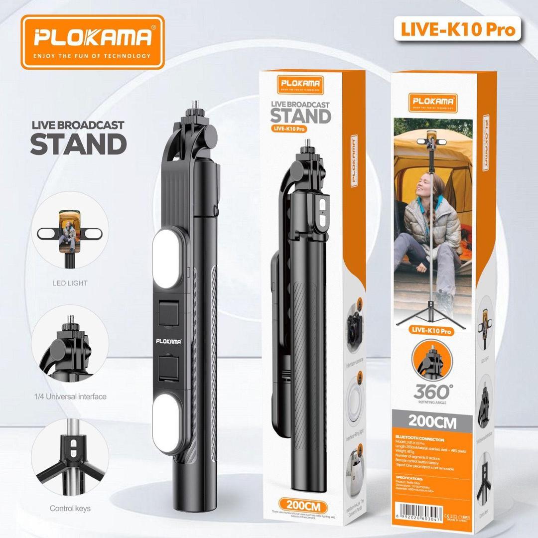 Live K10 PRO 6.5ft Tripod Stand with Ring Light, Bluetooth, Selfie Stick, DSLR/Mobile Stand
