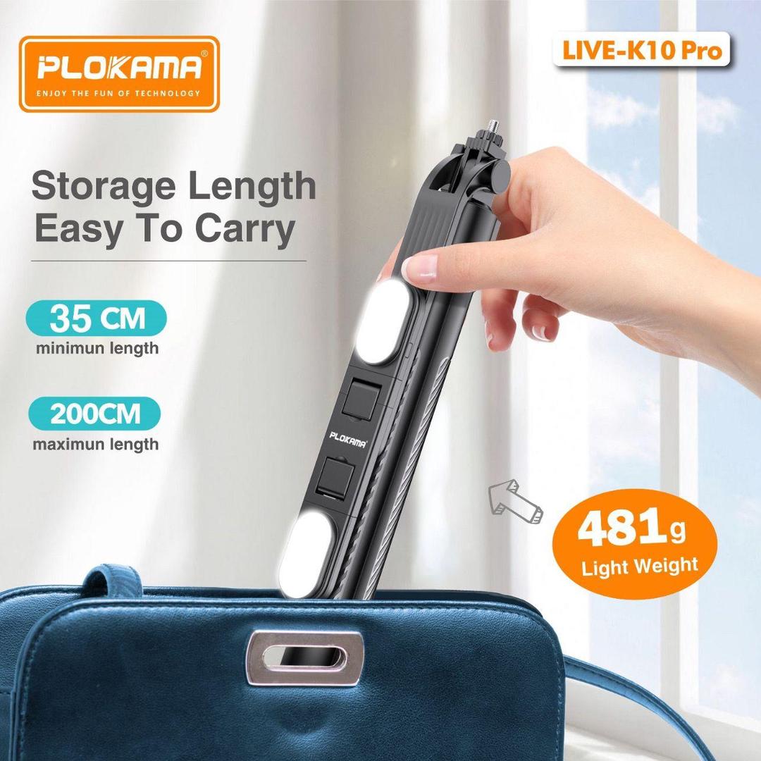 Live K10 PRO 6.5ft Tripod Stand with Ring Light, Bluetooth, Selfie Stick, DSLR/Mobile Stand